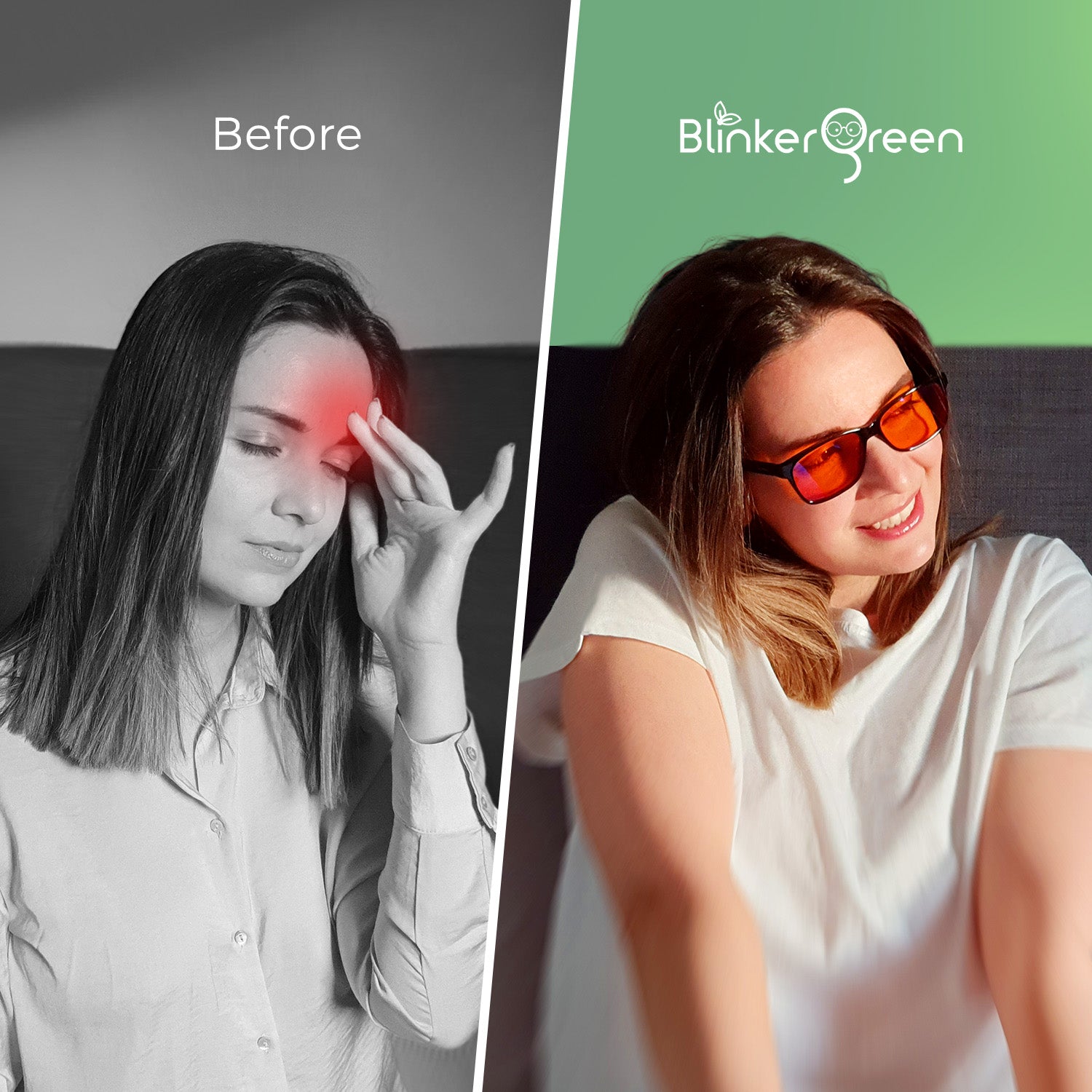 BlinkerGreen Computer & Gaming Glasses with Blue Light Filter